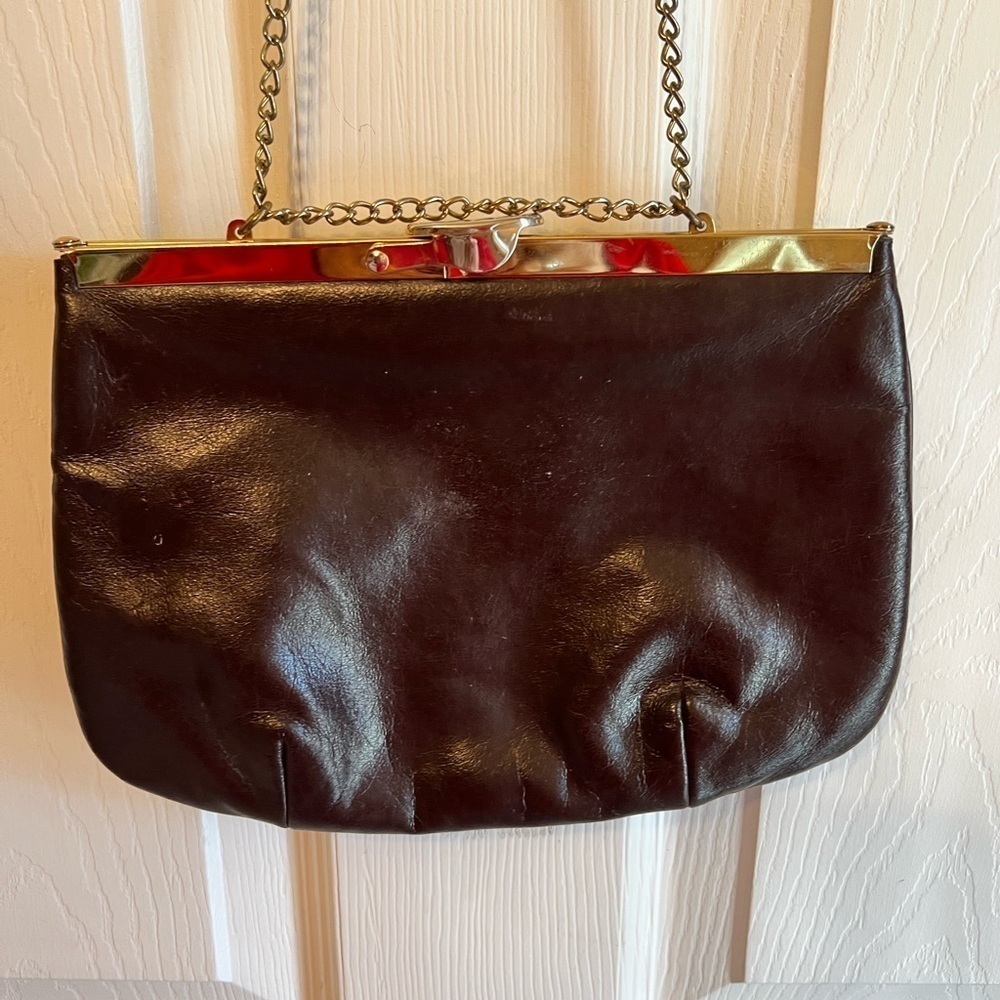 Vintage 1960s Brown Leather Purse